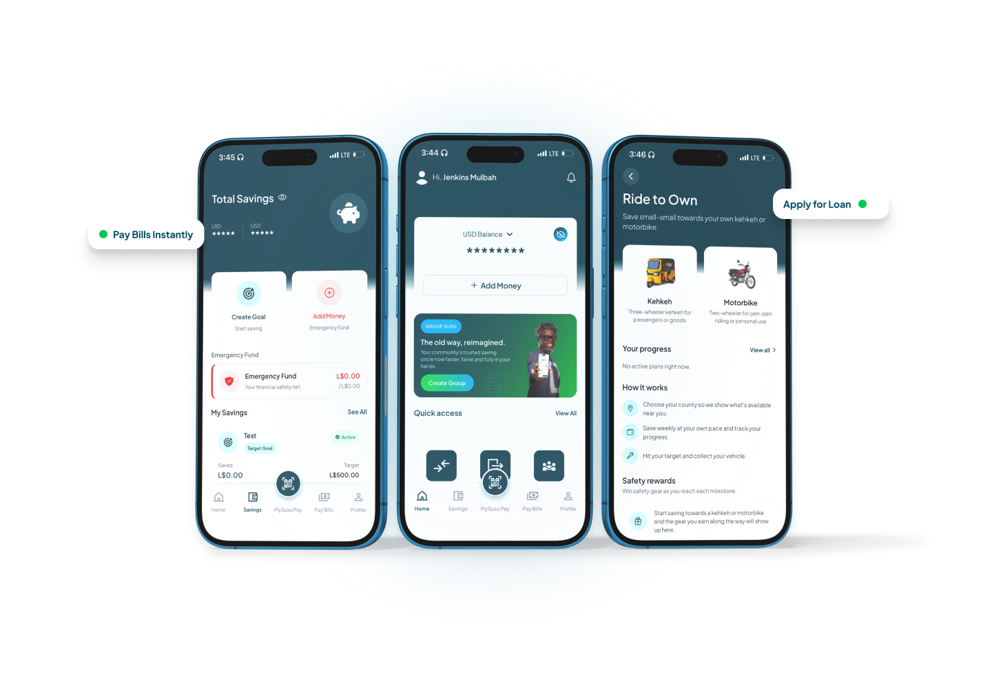 MySusu app screens